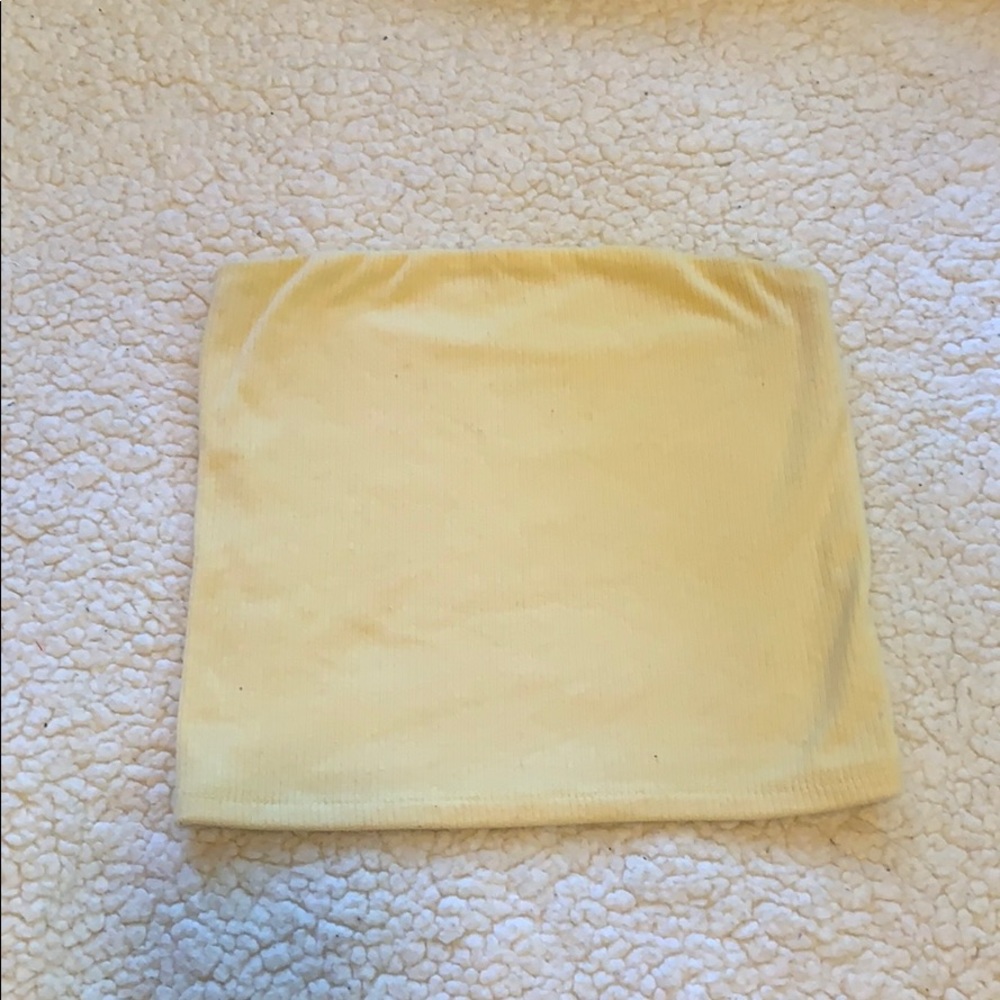 pastel yellow tube top